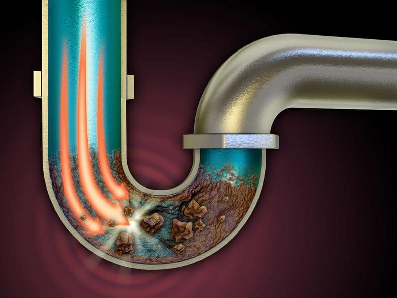 Drain cleaner unclogging a pipe